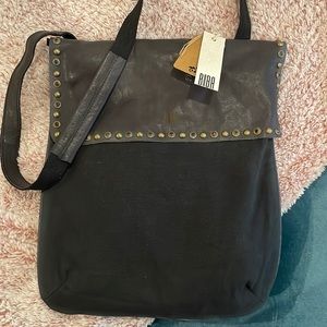 Real Leather and Canvas Backpack
